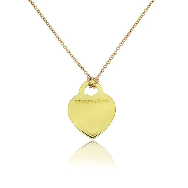 Tiffany & Co. 18K 750 925 ハート TIFFANY & Co. 18K Gold Platinum Etoile 5 Diamond Heart Pendant